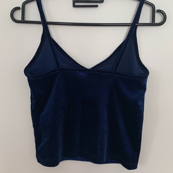 Forever 21 Blue Velvet Cami V Neck Crop/Tank Top - Picture 4 of 4